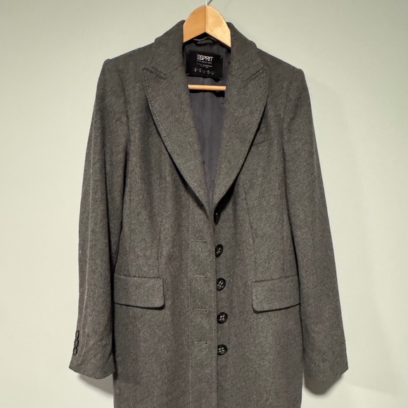 Esprit Collection Five-Button Grey Wool Coat - Picture 2 of 7